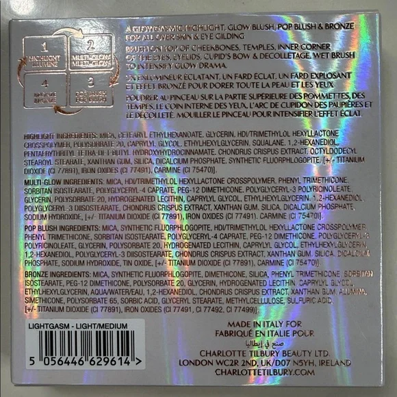 CHARLOTTE TILBURY Glowgasm Face Palette Lightgasm Light/MedRadiant Highlighter - Picture 4 of 7